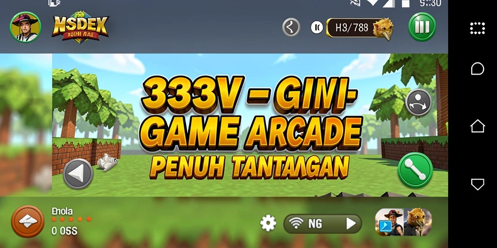 Tampilan gameplay seru dalam 333V dengan rintangan menantang.