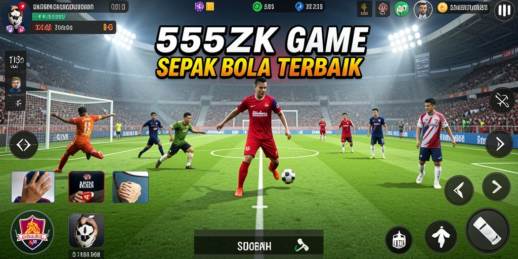 Tampilan gameplay <strong>555ZK</strong> yang seru dan menarik dengan aksi sepak bola realistis.