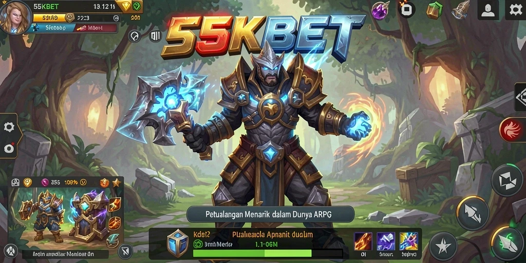 Tangkapan layar gameplay 55KBET menunjukkan pertarungan menegangkan dan grafis yang memukau.