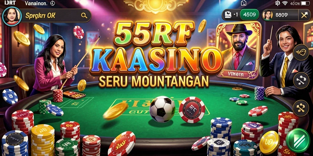 Tampilan gameplay kasino yang menarik dan mendebarkan di 55RT.
