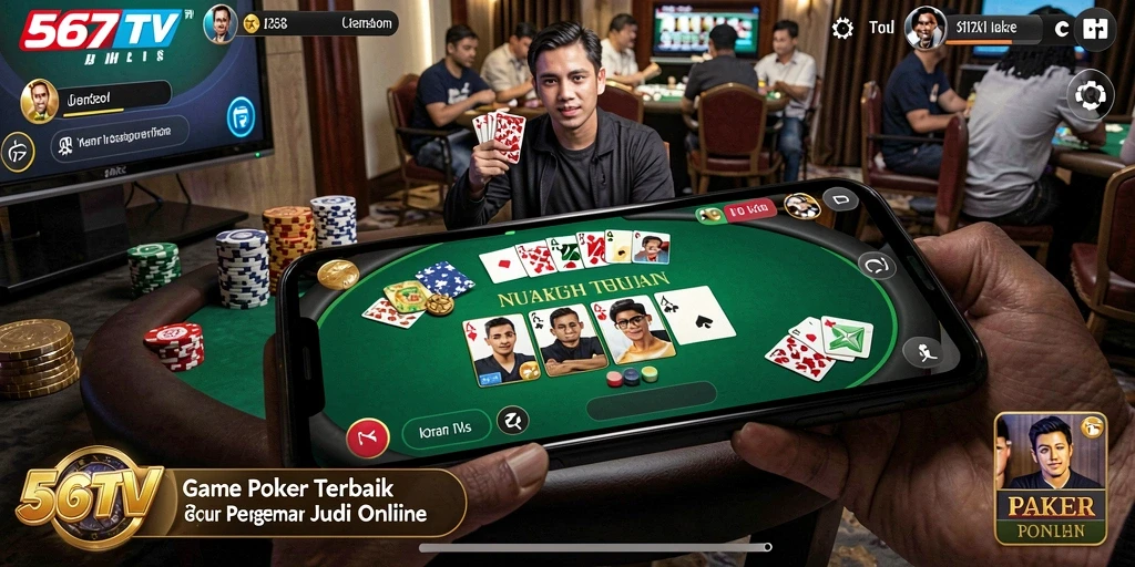 Tampilan gameplay seru dalam aplikasi 567TV Poker.