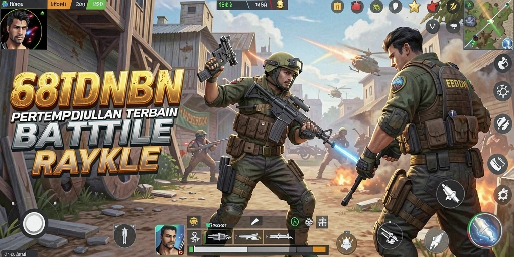 Gameplay 68IDN di medan pertempuran Battle Royale.