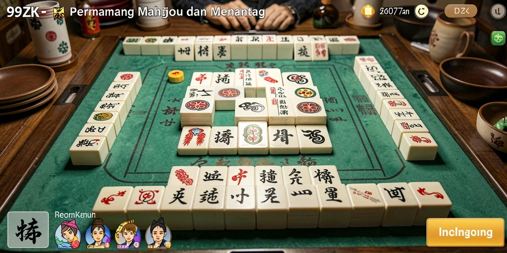Tampilan gameplay Mahjong yang menarik di 99ZK.