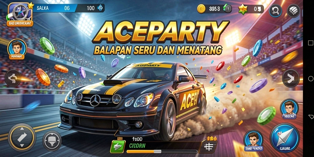 Tampilan gameplay ACEPARTY yang seru dan penuh adrenalin.