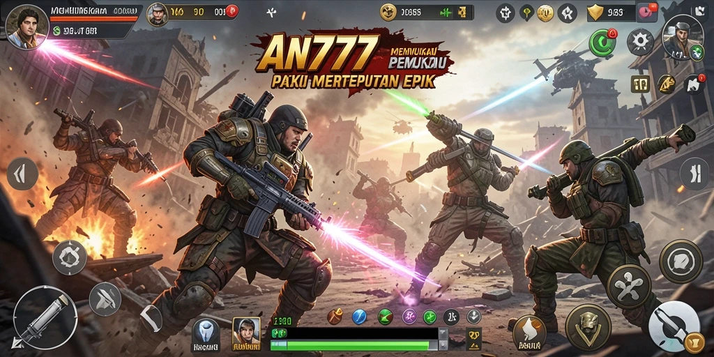 Tangkapan layar AN777 menampilkan aksi seru dalam pertarungan epik.