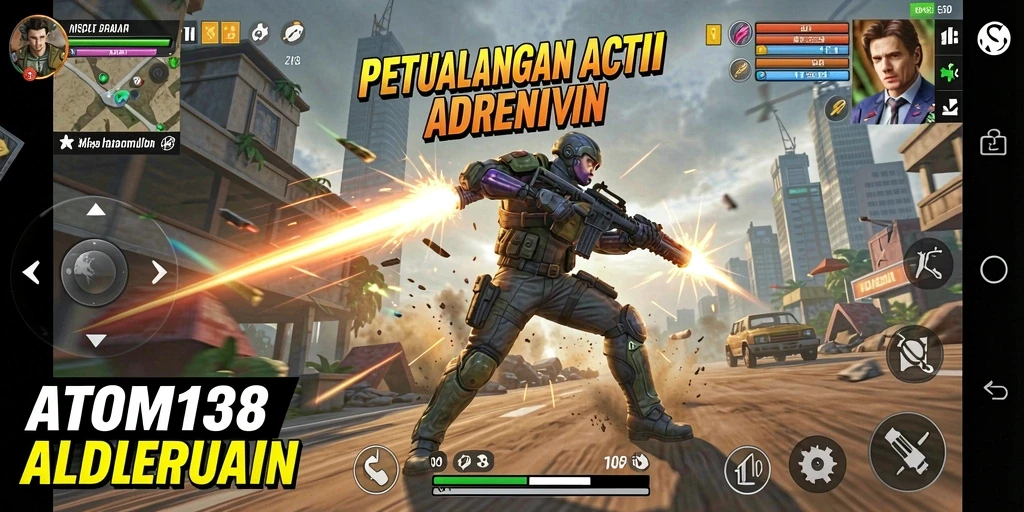 Tangkapan layar dari gameplay seru ATOM138 dengan aksi mendebarkan.