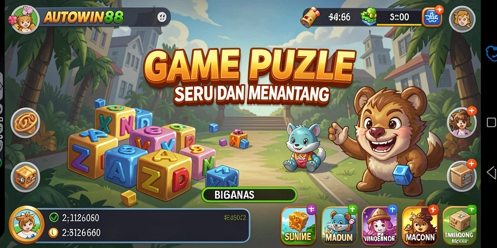 Tampilan gameplay AUTOWIN88 saat menyelesaikan puzzle yang menantang.
