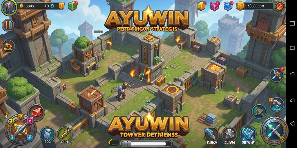 Tampilan memukau dari gameplay Tower Defense AYUWIN yang menantang.