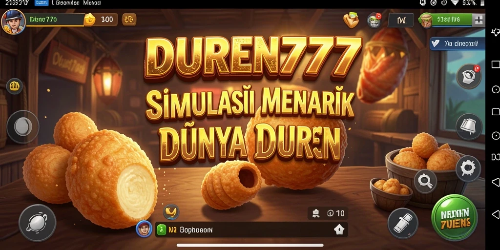 Screenshot gameplay DUREN777 yang menunjukkan proses panen duren.