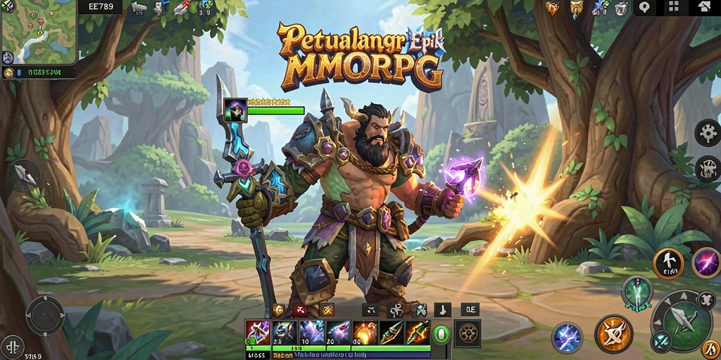 Screenshot gameplay EE789 dengan aksi seru di dunia MMORPG.