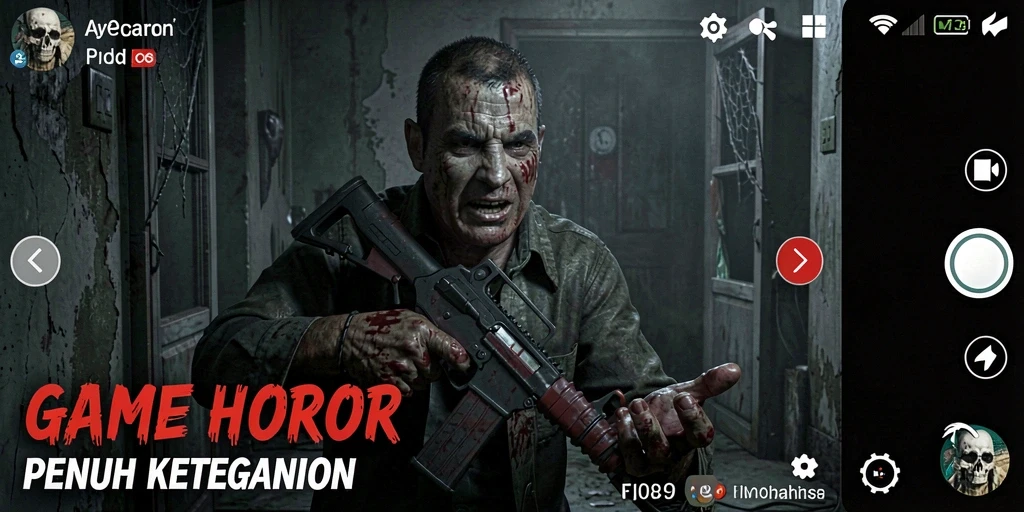 Screenshot FO8 menampilkan gameplay horor yang menegangkan.