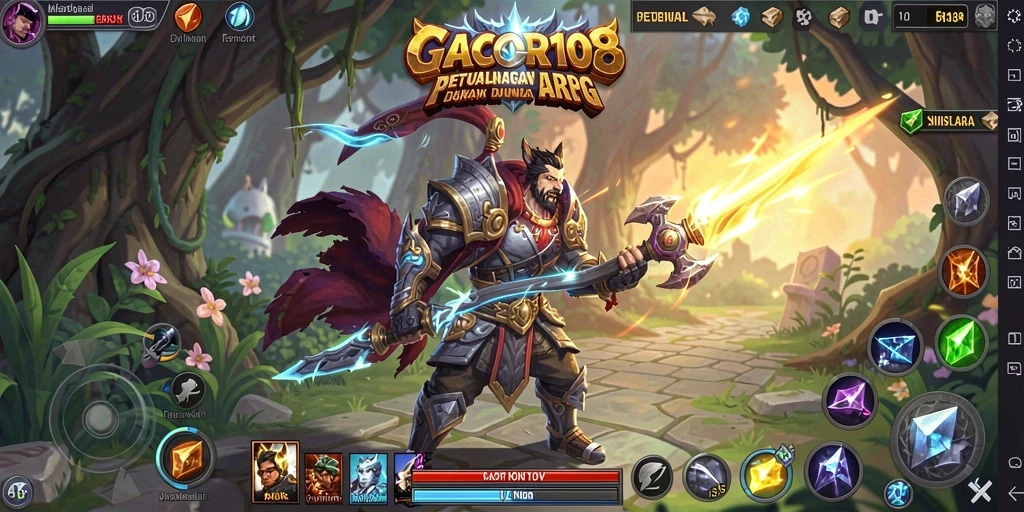 Screenshot utama GACOR108 menampilkan aksi pertempuran seru dalam gameplay ARPG.