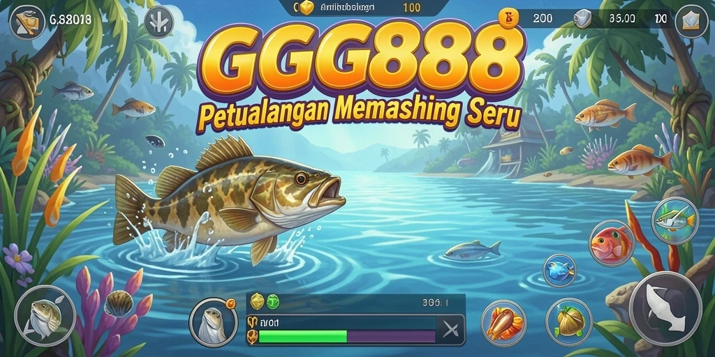 Tampilan gameplay menarik GGG888 dengan aksi memancing yang mendebarkan.