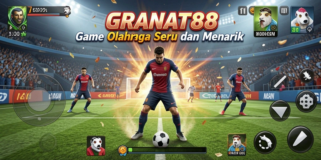 Screenshot gameplay GRANAT88 menampilkan aksi olahraga yang menarik.