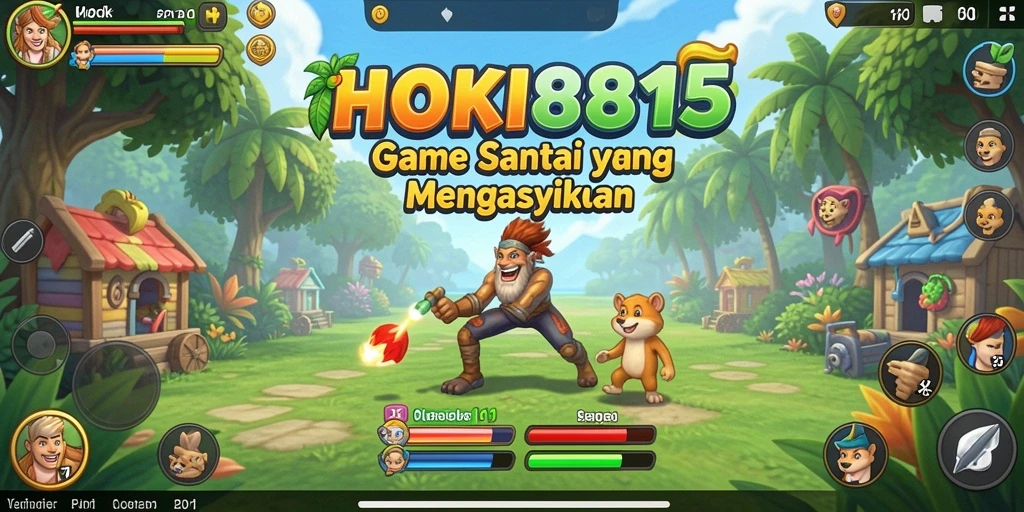 Screenshot menampilkan gameplay HOKI8815 yang seru dan penuh warna.