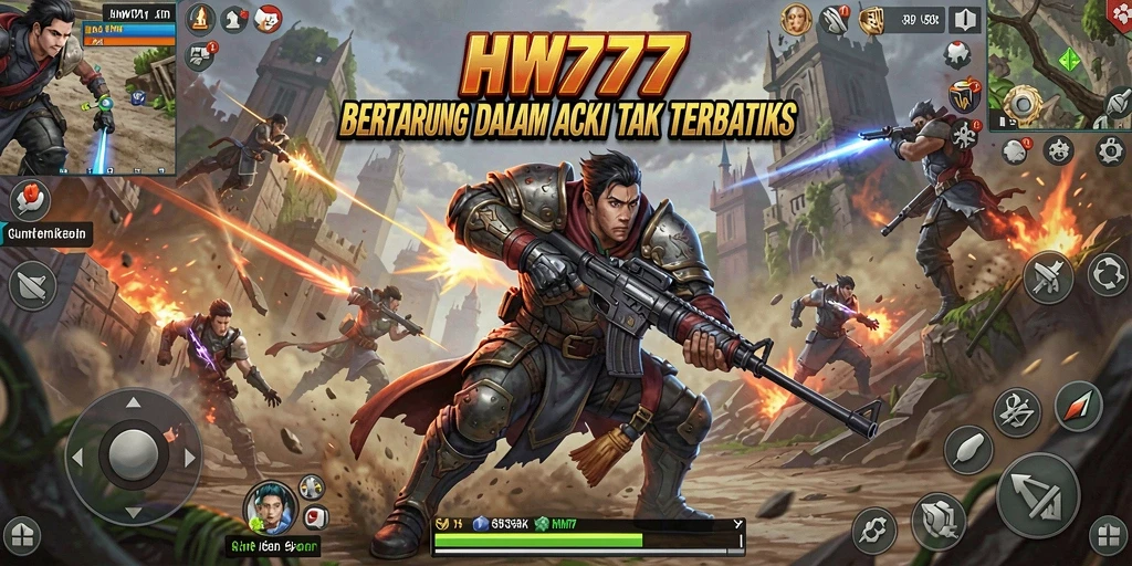 Tampilan aksi mendebarkan dalam game HW777 dengan gameplay yang intens.