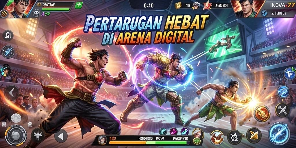 Tangkapan layar INOVA77 menampilkan aksi pertarungan yang mendebarkan.