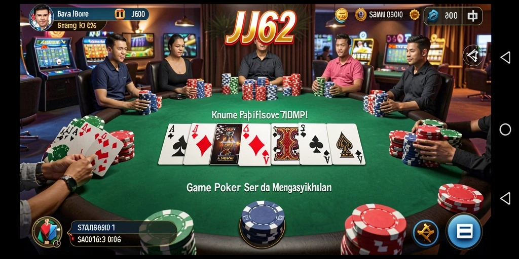 Screenshot utama JJ62 menampilkan pengalaman seru bermain Poker.
