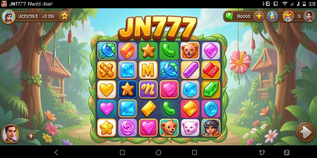 Tampilan menarik dari gameplay JNT777 dengan tantangan Match-3.