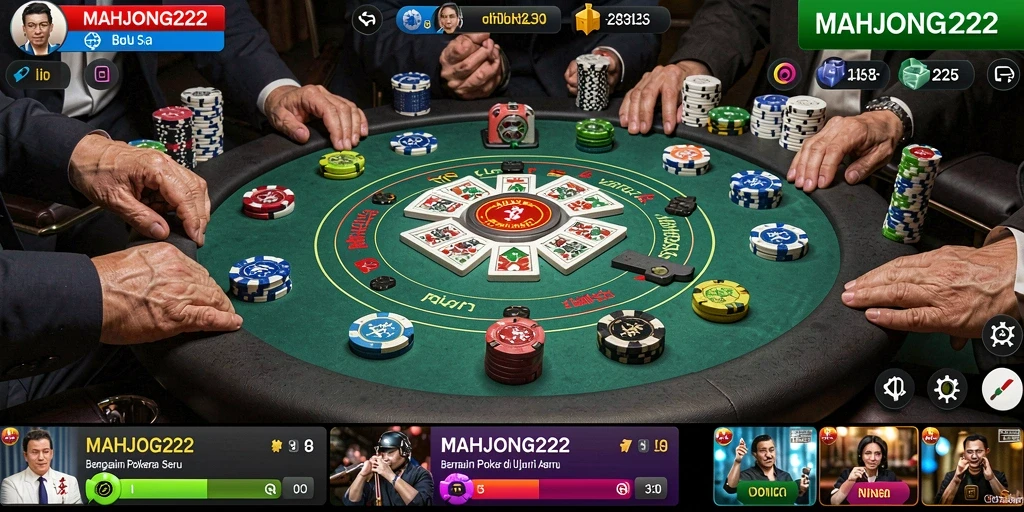 Screenshot gameplay Poker yang menarik di MAHJONG222.