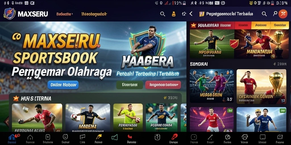 Tampilan gameplay sportsbook MAXSERU yang menarik dan interaktif.