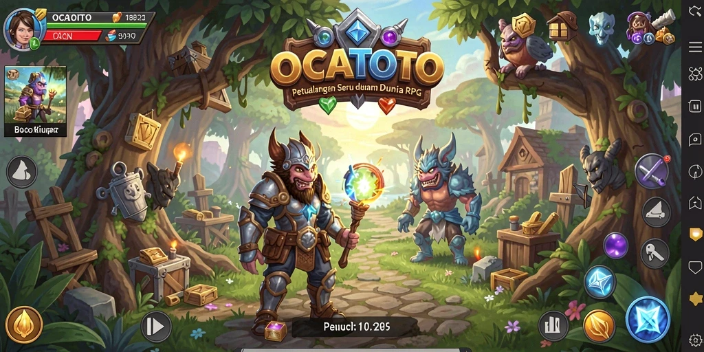 Screenshot menampilkan aksi seru dalam pertarungan RPG di OCATOTO.