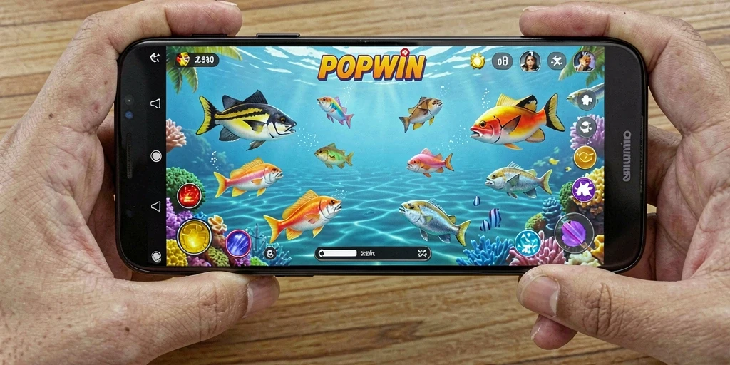 Tampilan gameplay seru dari game Tembak Ikan POPWIN.
