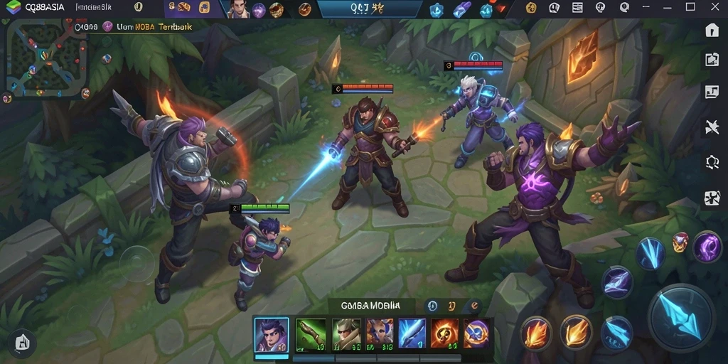 Gameplay seru dari QQ88ASIA saat pertarungan tim berlangsung.
