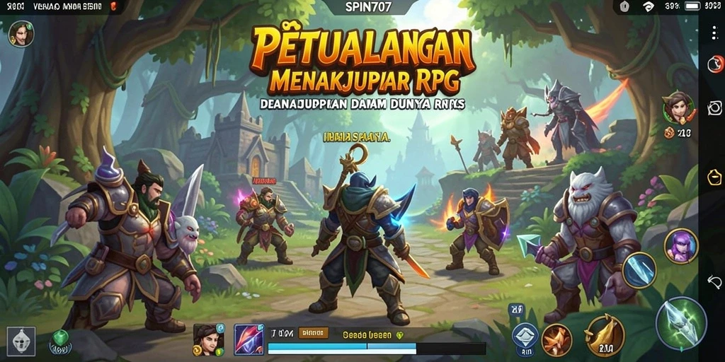 Tampilan gameplay SPIN707 yang menampilkan pertarungan epik dalam RPG.