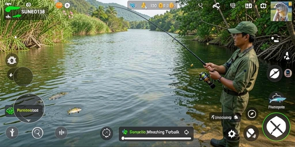 Tampilan gameplay SUNEO138 yang seru dan realistis saat memancing