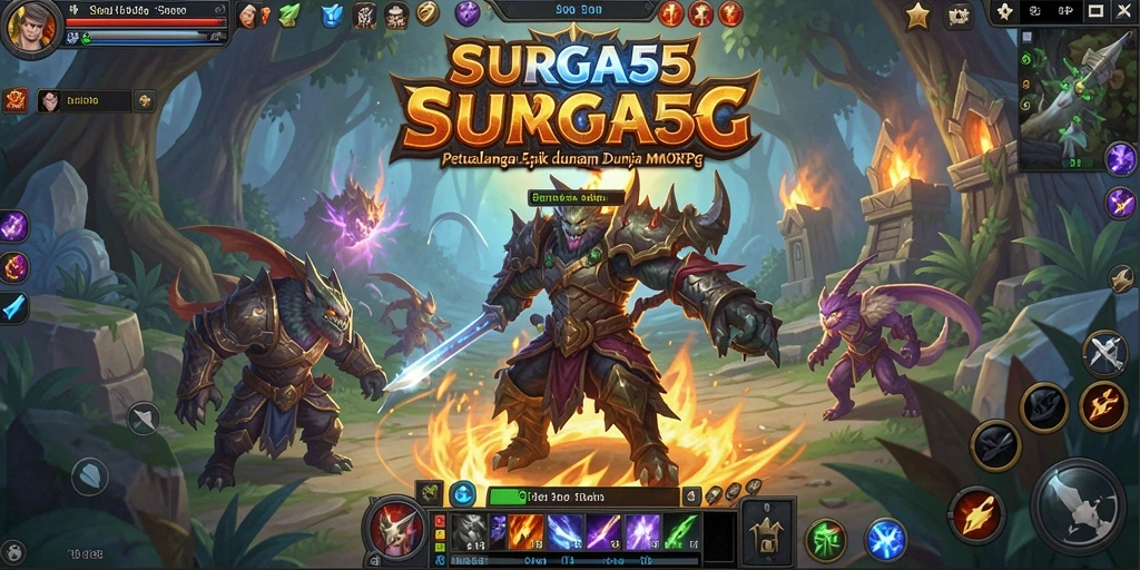 Tangkapan layar utama dari <strong>SURGA55</strong> menunjukkan aksi pertempuran yang mendebarkan.