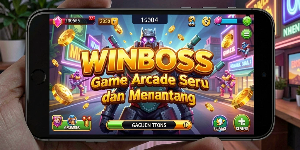 Screenshot gameplay WINBOSS menunjukkan aksi seru dalam permainan Arcade.