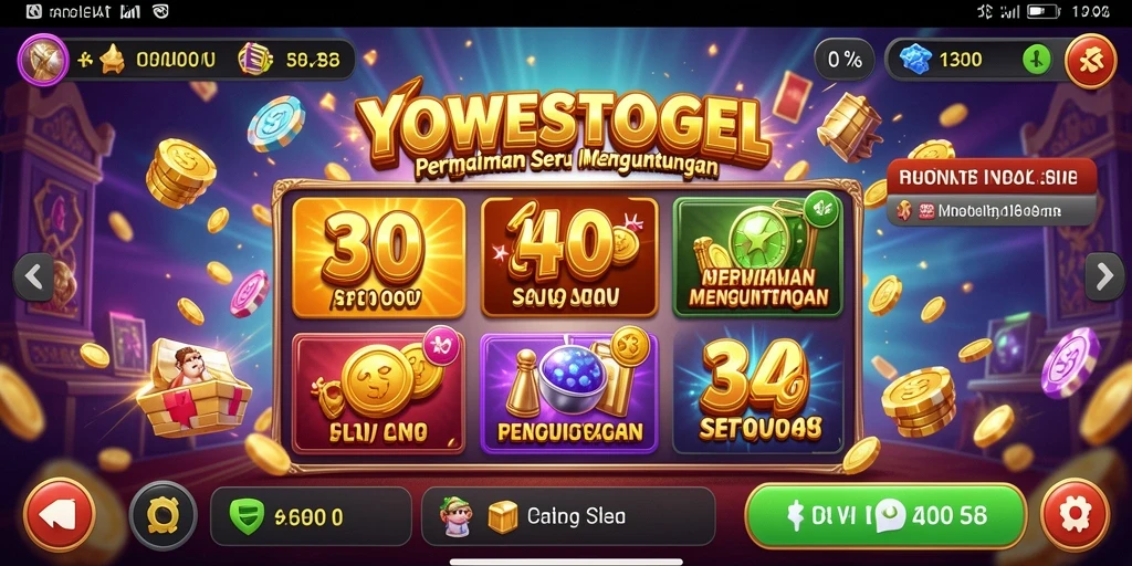 Tangkapan layar menunjukkan gameplay YOWESTOGEL yang menarik dan penuh warna.